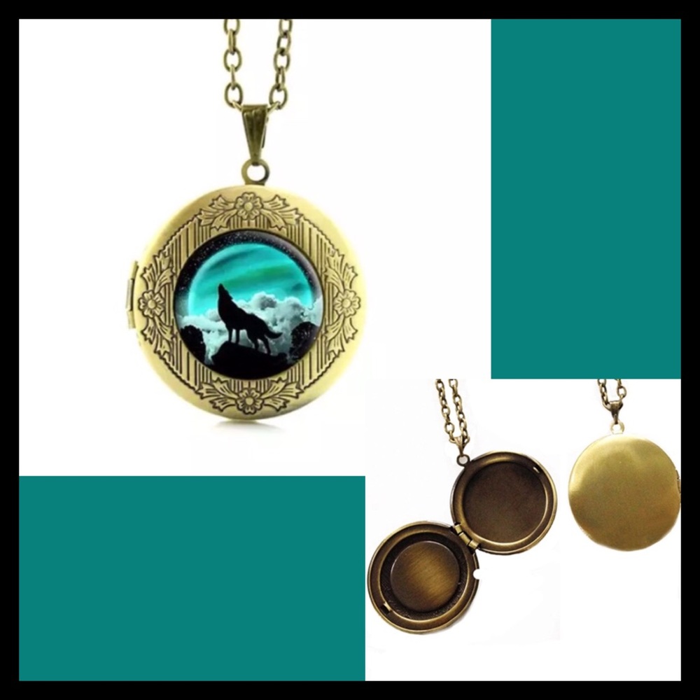 Howling Wolf Locket Necklace